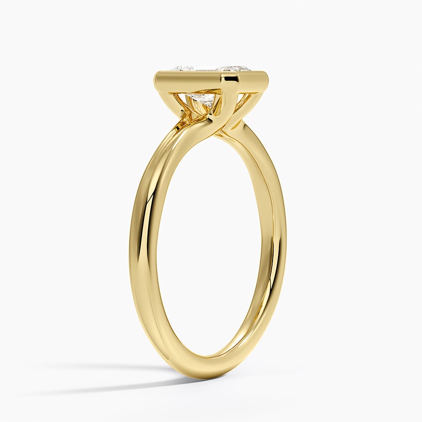 Freesia Bezel Solitaire Ring Yellow Gold 18k Radiant Engagement Ring