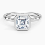 Freesia Bezel Solitaire Ring Platinum Asscher Engagement Ring
