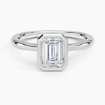 Freesia Bezel Solitaire Ring Platinum Emerald Engagement Ring