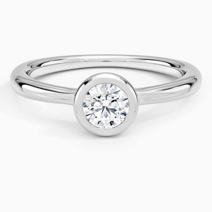 Freesia Bezel Solitaire Ring Platinum Round Engagement Ring