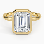 Freesia Bezel Solitaire Ring Yellow Gold 18k Emerald Engagement Ring
