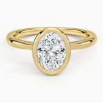 Freesia Bezel Solitaire Ring Yellow Gold 18k Oval Engagement Ring