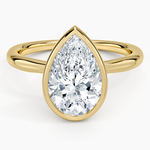 Freesia Bezel Solitaire Ring Yellow Gold 18k Pear Engagement Ring