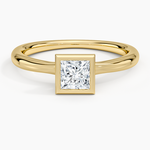 Freesia Bezel Solitaire Ring Yellow Gold 18k Princess Engagement Ring