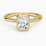 Freesia Bezel Solitaire Ring Yellow Gold 18k Radiant Engagement Ring