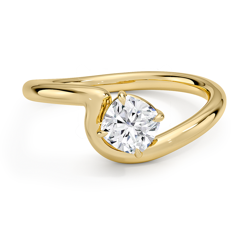 Aire Solitaire Engagement Ring 18K Yellow Gold CU