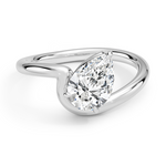 Aire Solitaire Engagement Ring 18K White Gold PE