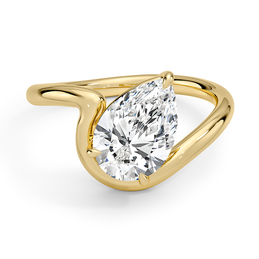 Aire Solitaire Engagement Ring 18K Yellow Gold PE