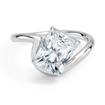 Aire Solitaire Engagement Ring 18K White Gold RA