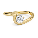 Aire Solitaire Engagement Ring 18K Yellow Gold RD