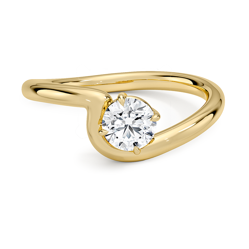 Aire Solitaire Engagement Ring 18K Yellow Gold RD