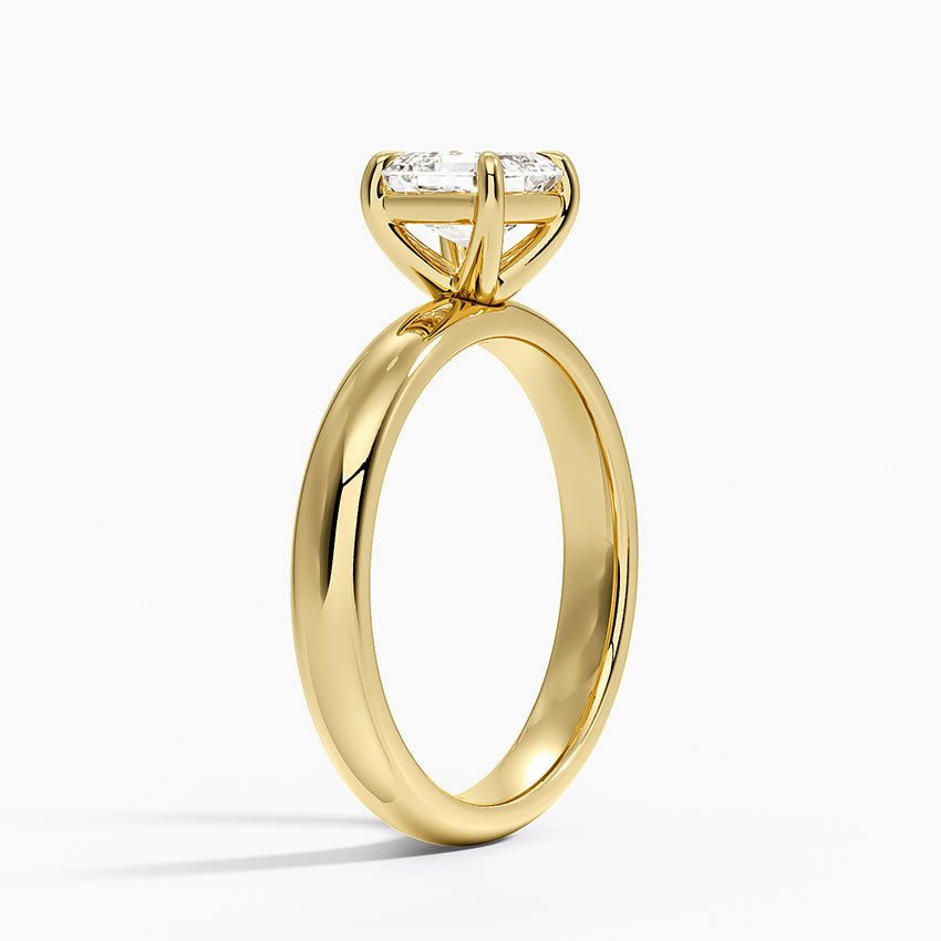 Audrey Perfect Fit 3mm Solitaire Ring Yellow Gold 18k Asscher Engagement Ring