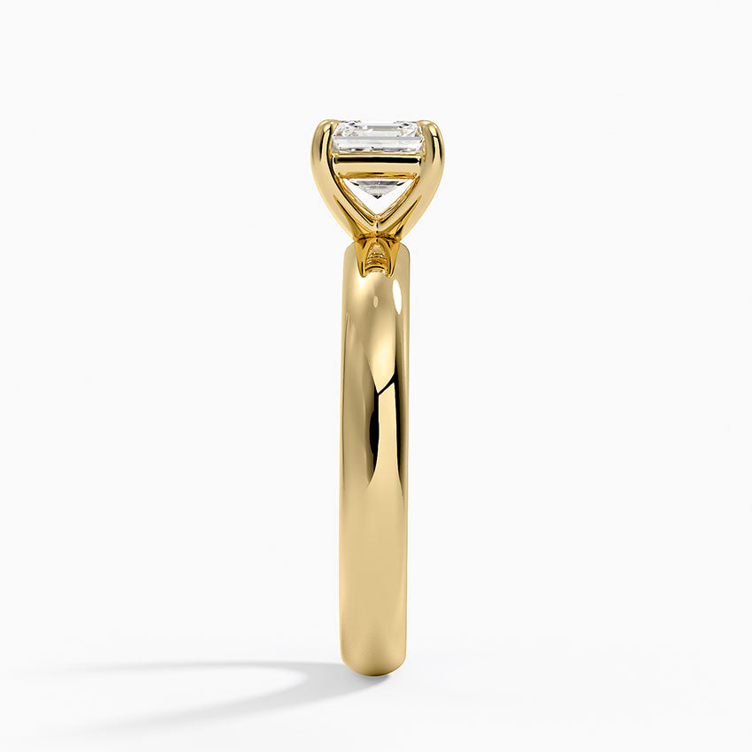 Audrey Perfect Fit 3mm Solitaire Ring Yellow Gold 18k Asscher Engagement Ring