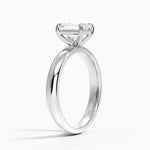 Audrey Perfect Fit 3mm Solitaire Ring Platinum Emerald Engagement Ring