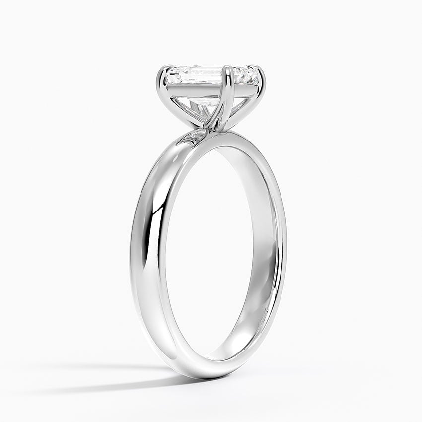 Audrey Perfect Fit 3mm Solitaire Ring Platinum Emerald Engagement Ring