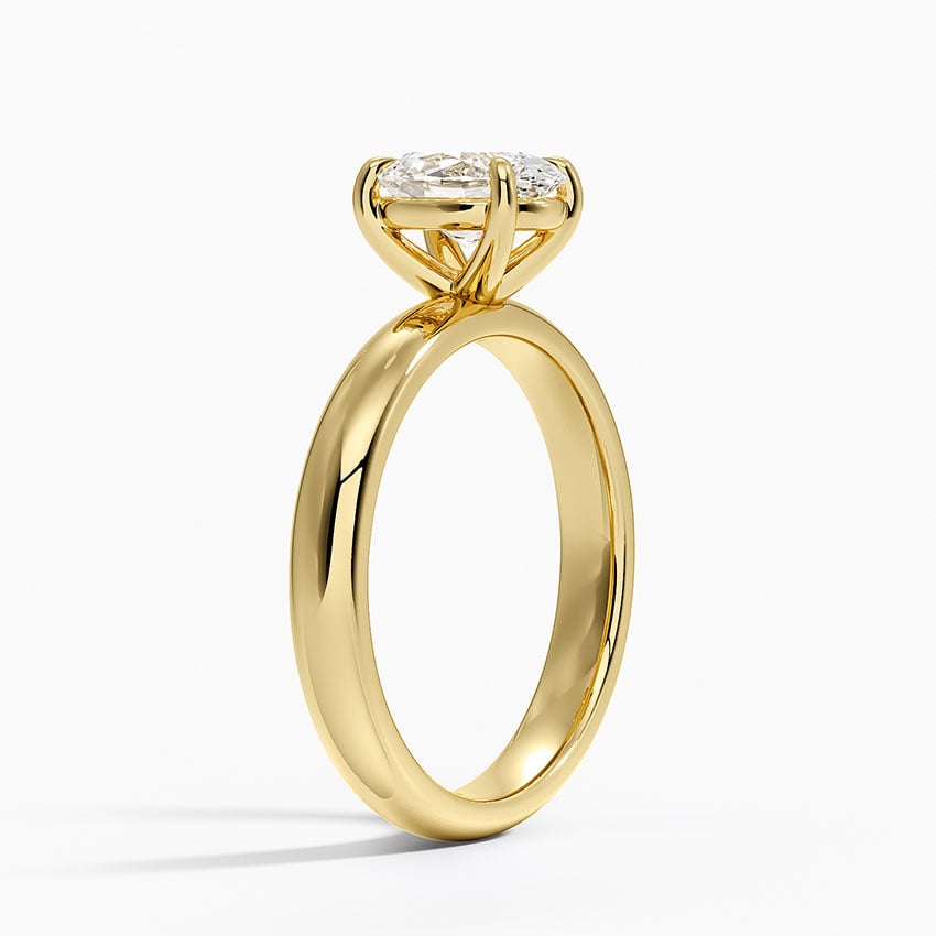 Audrey Perfect Fit 3mm Solitaire Ring Yellow Gold 18k Oval Engagement Ring