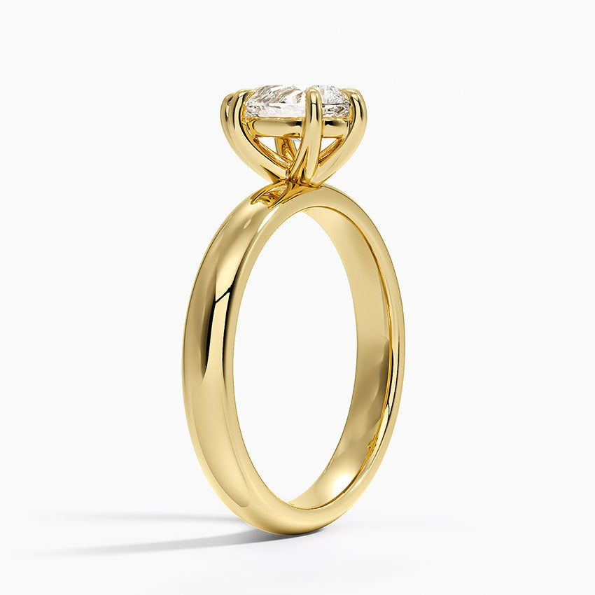 Audrey Perfect Fit 3mm Solitaire Ring Yellow Gold 18k Pear Engagement Ring