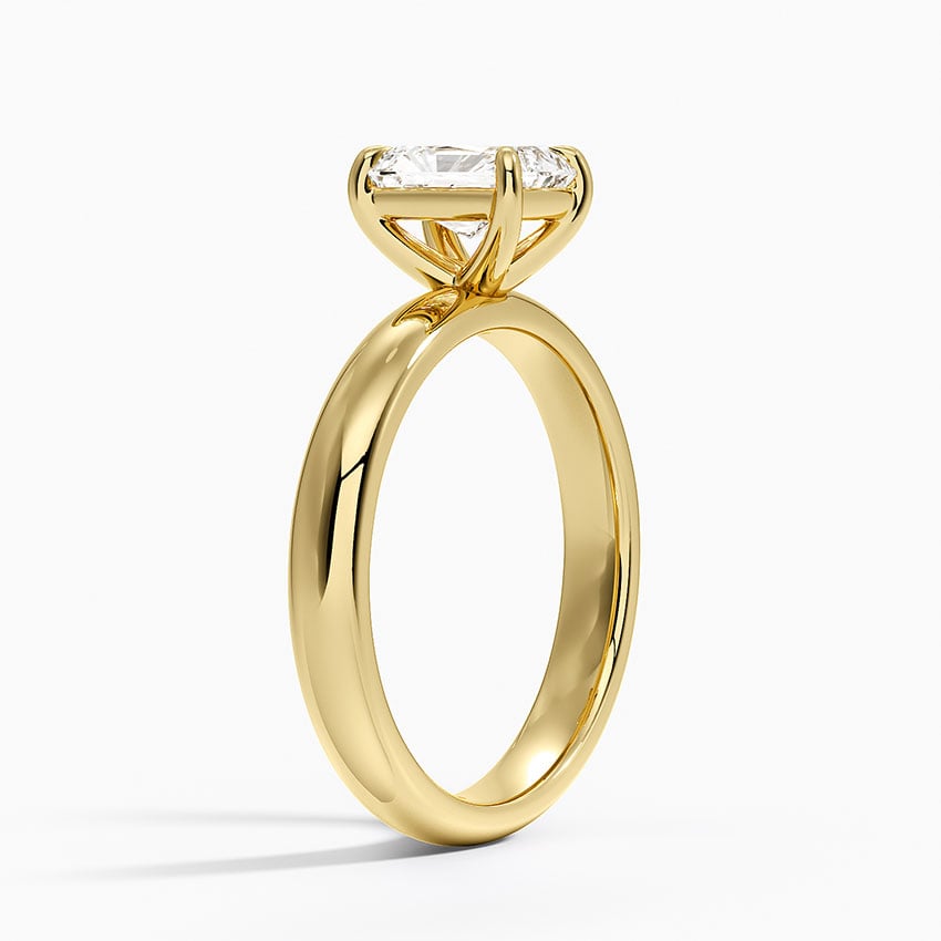 Audrey Perfect Fit 3mm Solitaire Ring Yellow Gold 18k Radiant Engagement Ring