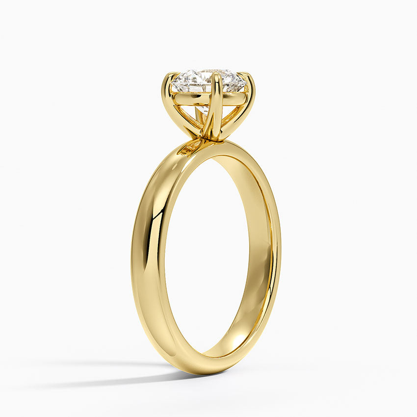 Audrey Perfect Fit 3mm Solitaire Ring Yellow Gold 18k Round Engagement Ring