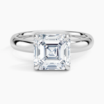 Audrey Perfect Fit 3mm Solitaire Ring Platinum Asscher Engagement Ring