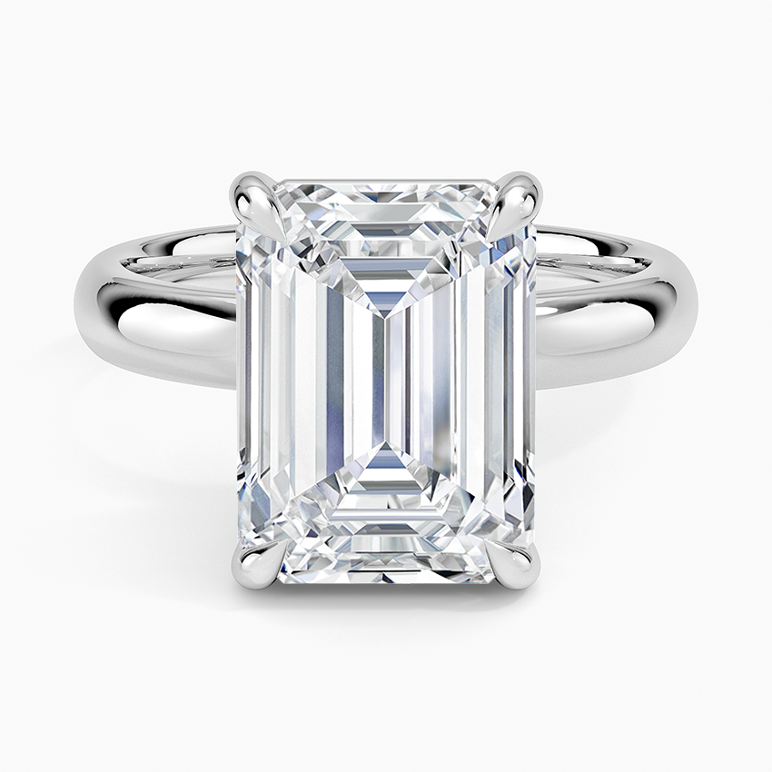 Audrey Perfect Fit 3mm Solitaire Ring Platinum Emerald Engagement Ring
