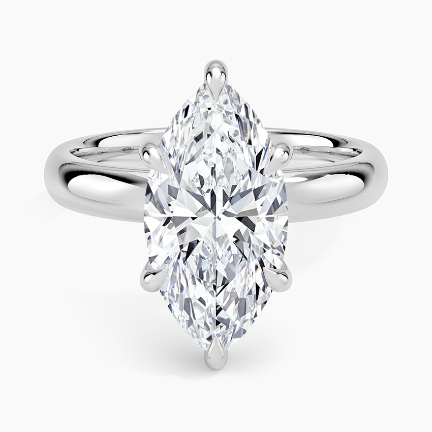 Audrey Perfect Fit 3mm Solitaire Ring Platinum Marquise Engagement Ring