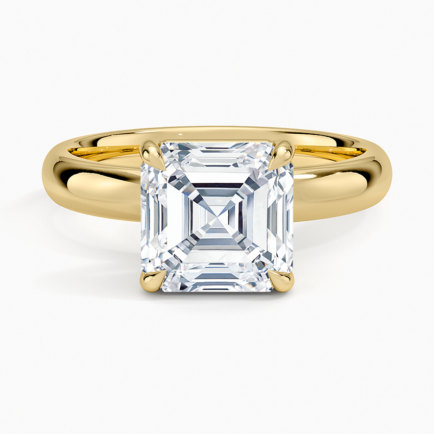 Audrey Perfect Fit 3mm Solitaire Ring Yellow Gold 18k Asscher Engagement Ring
