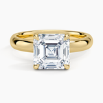 Audrey Perfect Fit 3mm Solitaire Ring Yellow Gold 18k Asscher Engagement Ring