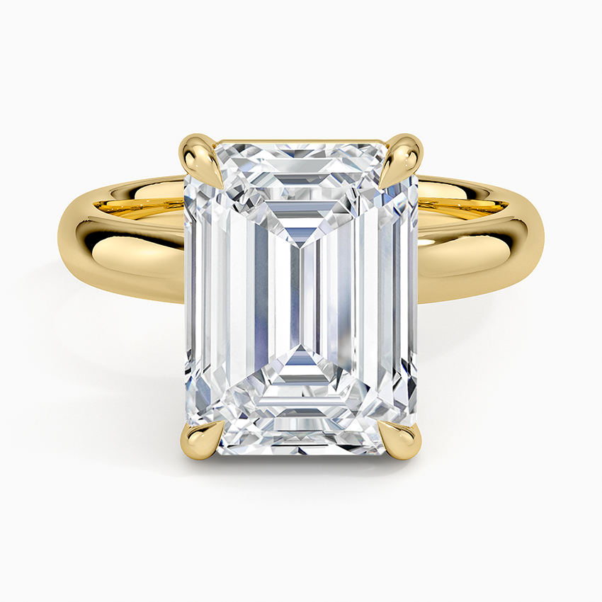 Audrey Perfect Fit 3mm Solitaire Ring Yellow Gold 18k Emerald Engagement Ring