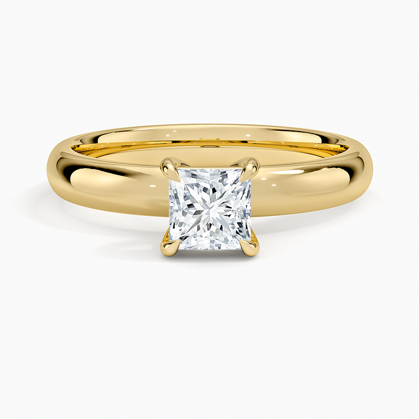 Audrey Perfect Fit 3mm Solitaire Ring Yellow Gold 18k Princess Engagement Ring