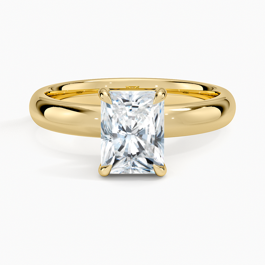 Audrey Perfect Fit 3mm Solitaire Ring Yellow Gold 18k Radiant Engagement Ring