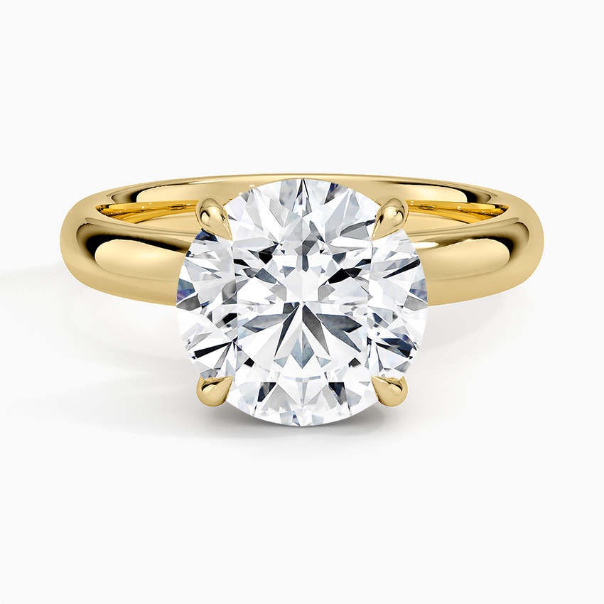 Audrey Perfect Fit 3mm Solitaire Ring Yellow Gold 18k Round Engagement Ring