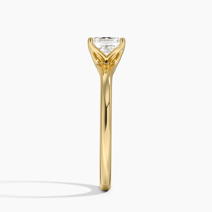 Fleur Solitaire Ring Yellow Gold 18k Asscher Engagement Ring
