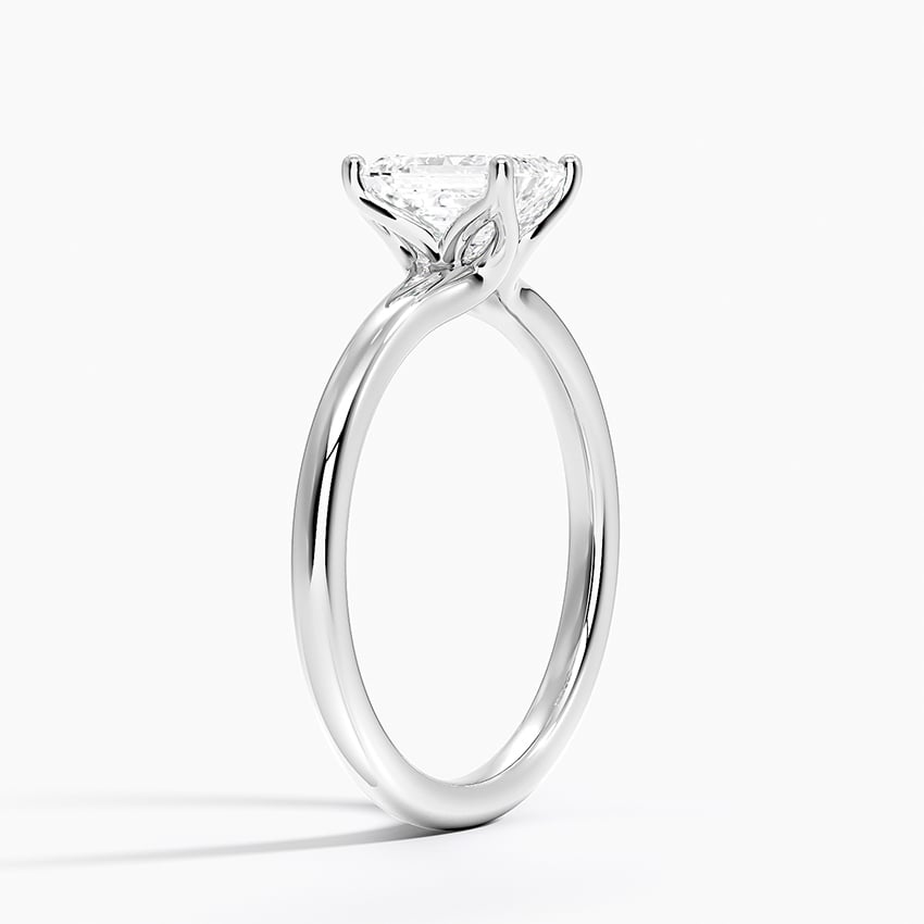 Fleur Solitaire Ring Platinum Emerald Engagement Ring