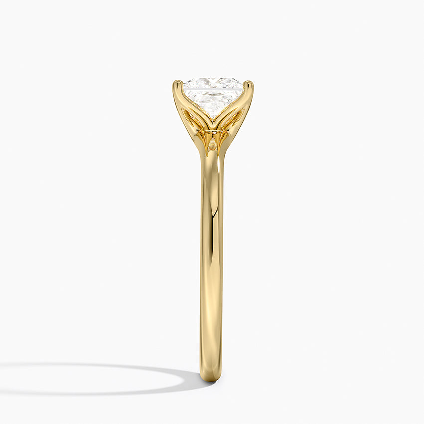 Fleur Solitaire Ring Yellow Gold 18k Princess Engagement Ring