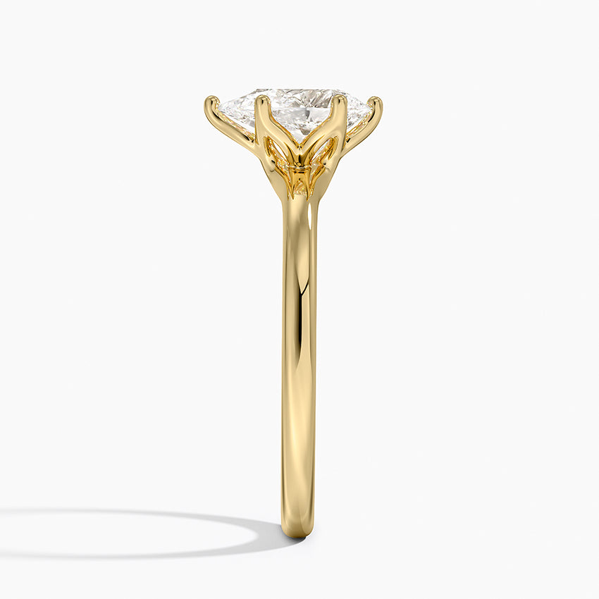 Fleur Solitaire Ring Yellow Gold 18k Pear Engagement Ring