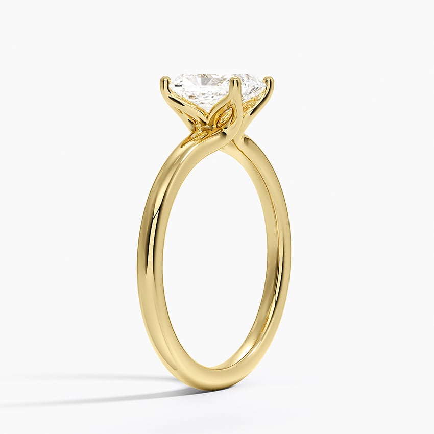 Fleur Solitaire Ring Yellow Gold 18k Radiant Engagement Ring