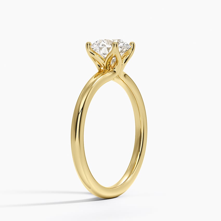 Fleur Solitaire Ring Yellow Gold 18k Round Engagement Ring