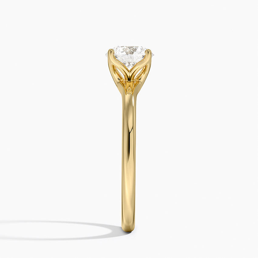Fleur Solitaire Ring Yellow Gold 18k Round Engagement Ring