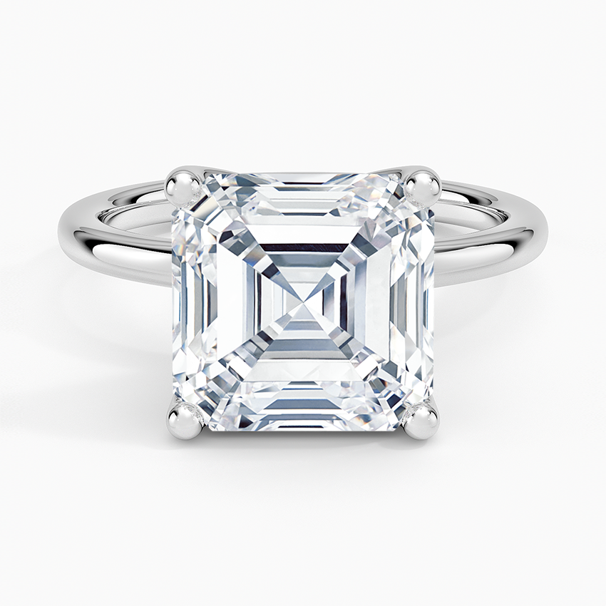 Fleur Solitaire Ring Platinum Asscher Engagement Ring