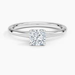Fleur Solitaire Ring Platinum Cushion Engagement Ring