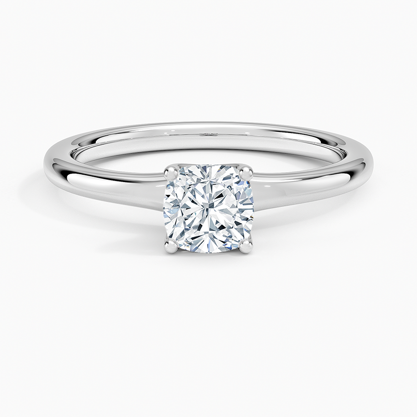 Fleur Solitaire Ring Platinum Cushion Engagement Ring
