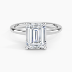 Fleur Solitaire Ring Platinum Emerald Engagement Ring