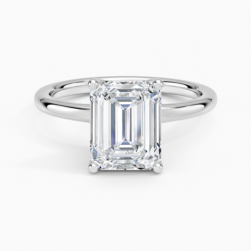 Fleur Solitaire Ring Platinum Emerald Engagement Ring
