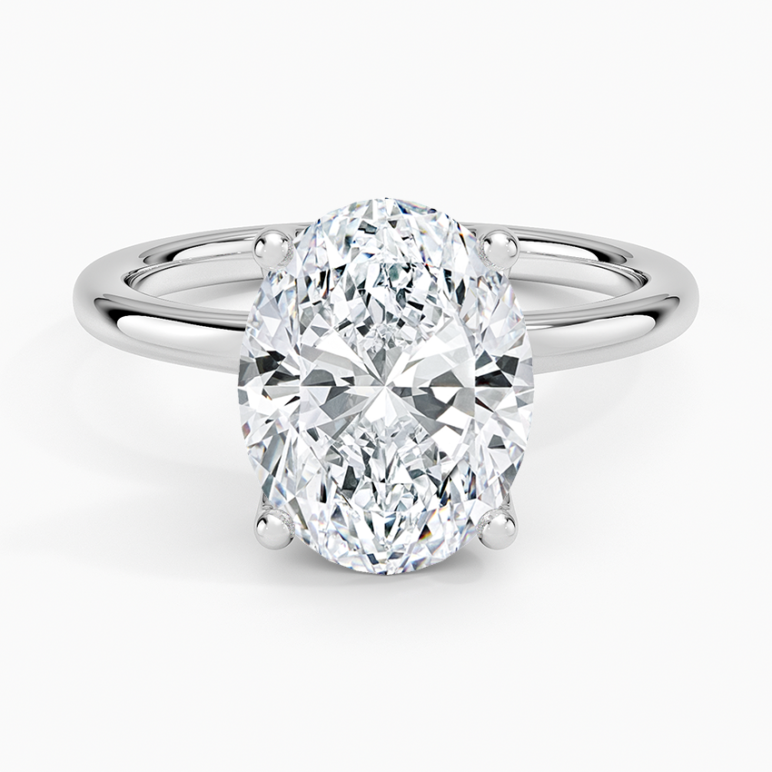 Fleur Solitaire Ring Platinum Oval Engagement Ring