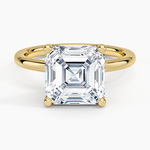 Fleur Solitaire Ring Yellow Gold 18k Asscher Engagement Ring