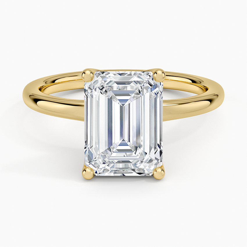 Fleur Solitaire Ring Yellow Gold 18k Emerald Engagement Ring