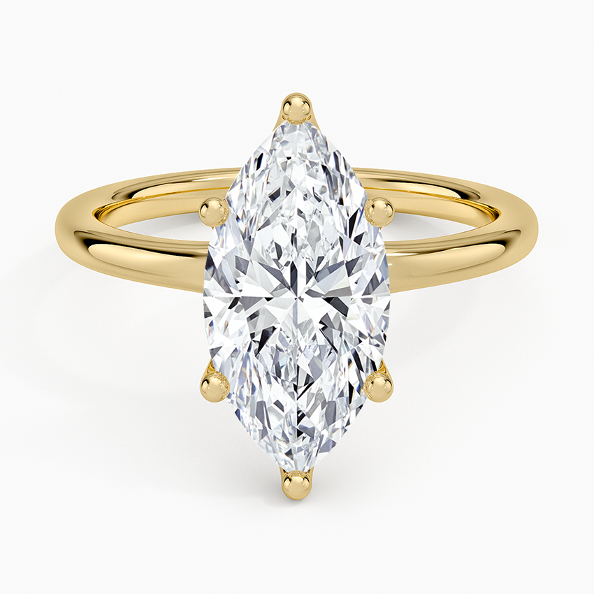Fleur Solitaire Ring Yellow Gold 18k Marquise Engagement Ring