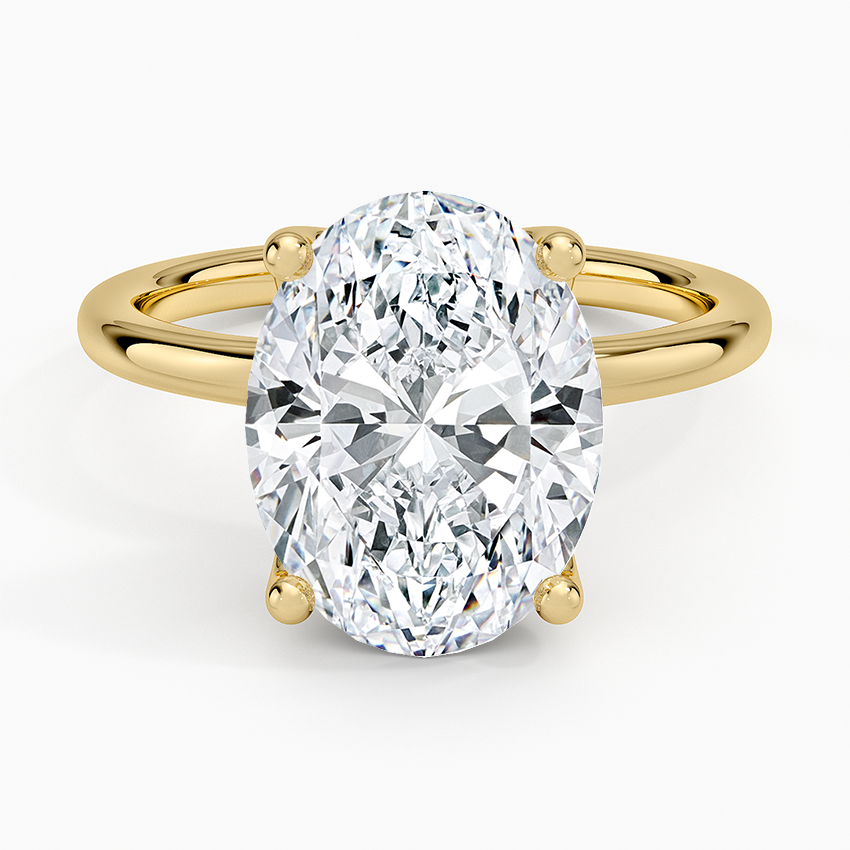 Fleur Solitaire Ring Yellow Gold 18k Oval Engagement Ring