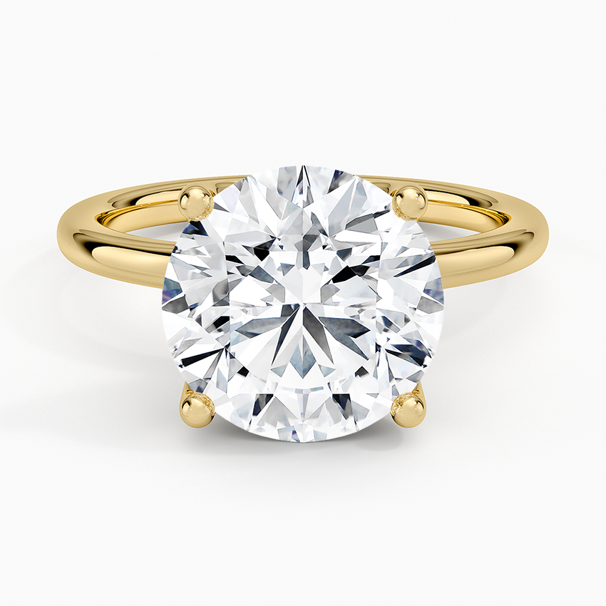 Fleur Solitaire Ring Yellow Gold 18k Round Engagement Ring
